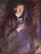 Edvard Munch Holding a cigarette of Self-Portrait oil painting on canvas
